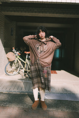 Silhouette geometric cat pattern vest dress