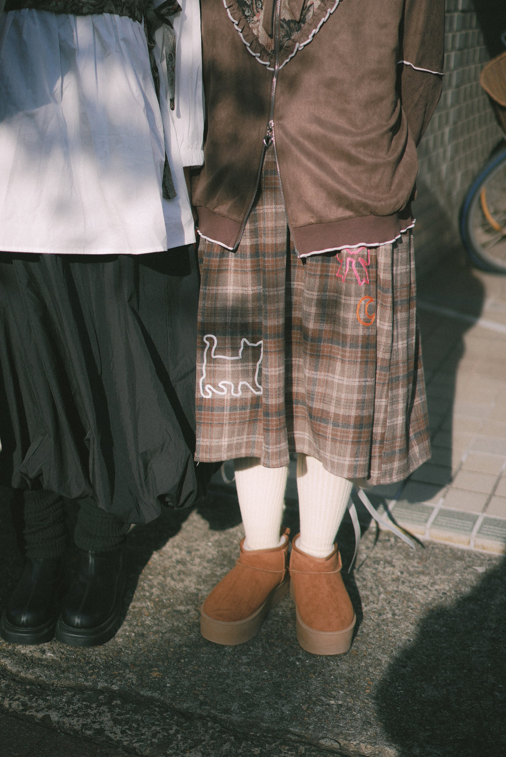 Silhouette geometric cat pattern vest dress