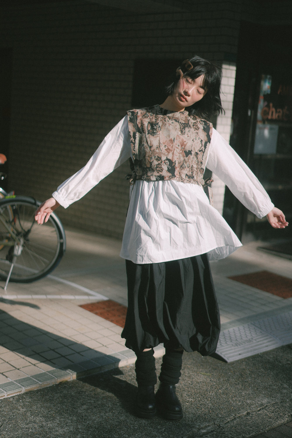 Bubble skirt vest dress