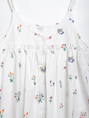 Cat head colorful floral camisole lace vest