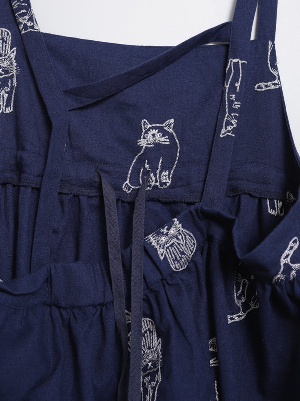 Cat Daily Line Suspender Skirt