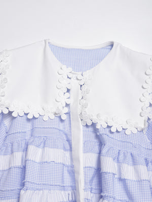Lace Collar Branch White Ruffle Top