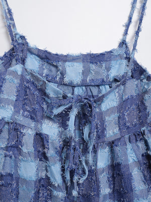 Fringed Check Knotted Camisole