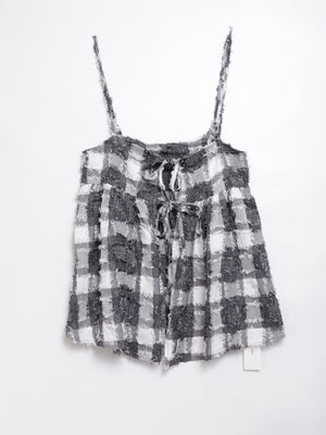 Fringed Check Knotted Camisole