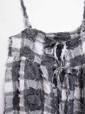 Fringed Check Knotted Camisole