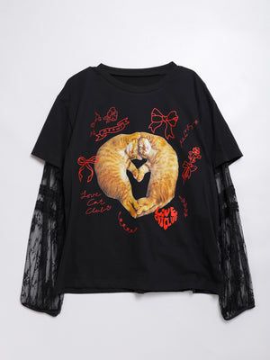 LCC Orange Cat Lace Long Sleeve Tee
