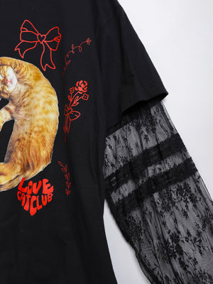 LCC Orange Cat Lace Long Sleeve Tee