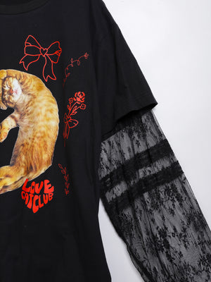 LCC Orange Cat Lace Long Sleeve Tee