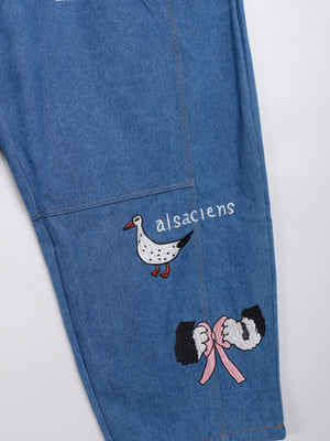 Cat Nordic Travel Guide Embroidered Balloon Trousers