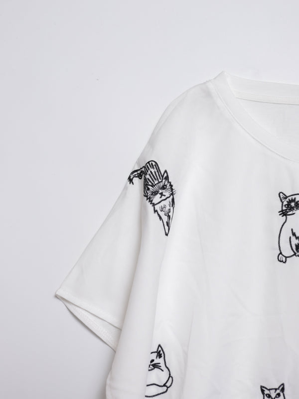 Cat Daily Line Wide Sleeve Top