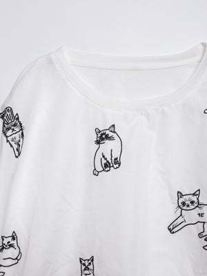 Cat Daily Line Wide Sleeve Top