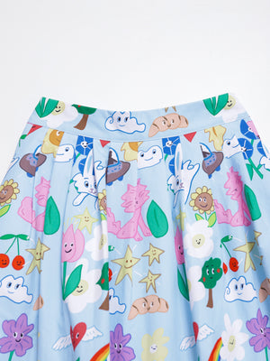 Sunny Cat Island A-Cut Skirt
