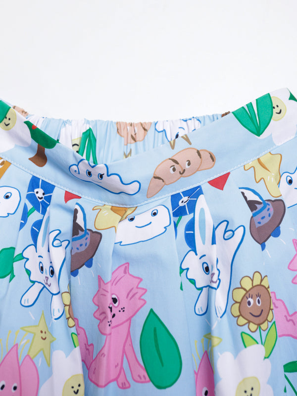 Sunny Cat Island A-Cut Skirt