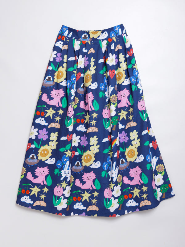 Sunny Cat Island A-Cut Skirt