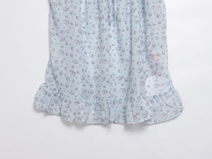 White cat floral ruffle vest