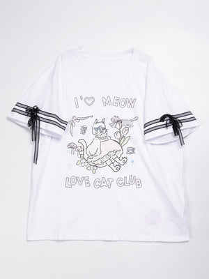 Cat Doll house sleeve lace Tee