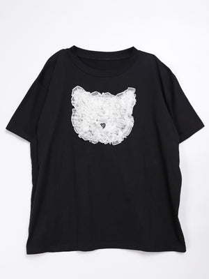 Lace Cat Head Ruffle Tee