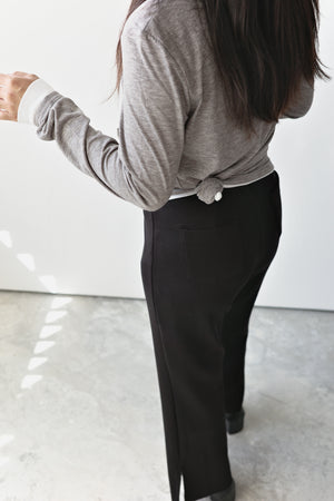 Contrast Henley Neck Pullover