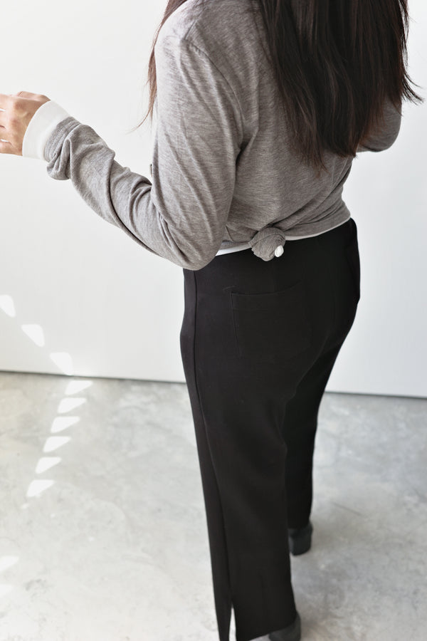 Contrast Henley Neck Pullover