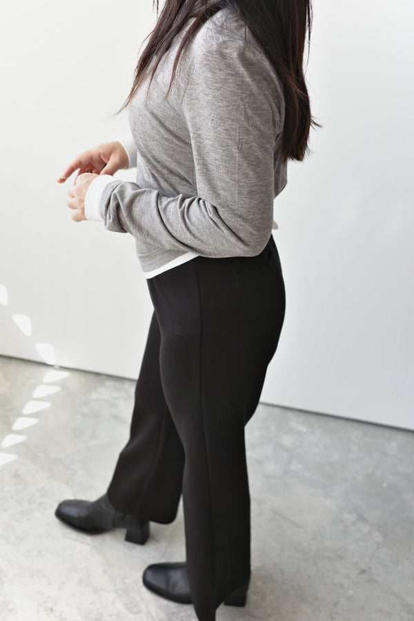 Contrast Henley Neck Pullover