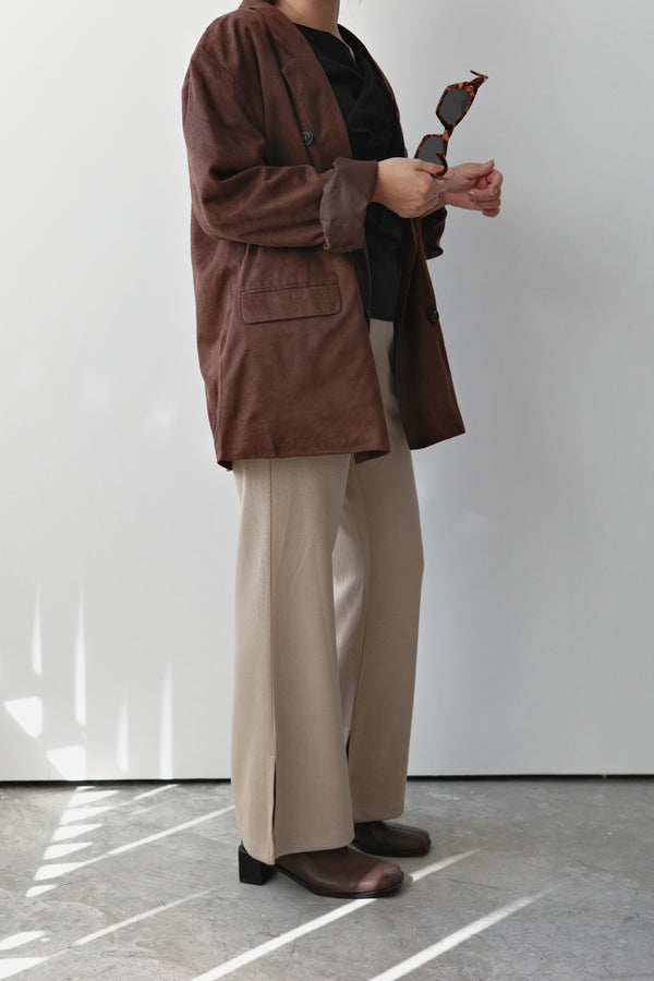 Suede slim-fit jacket