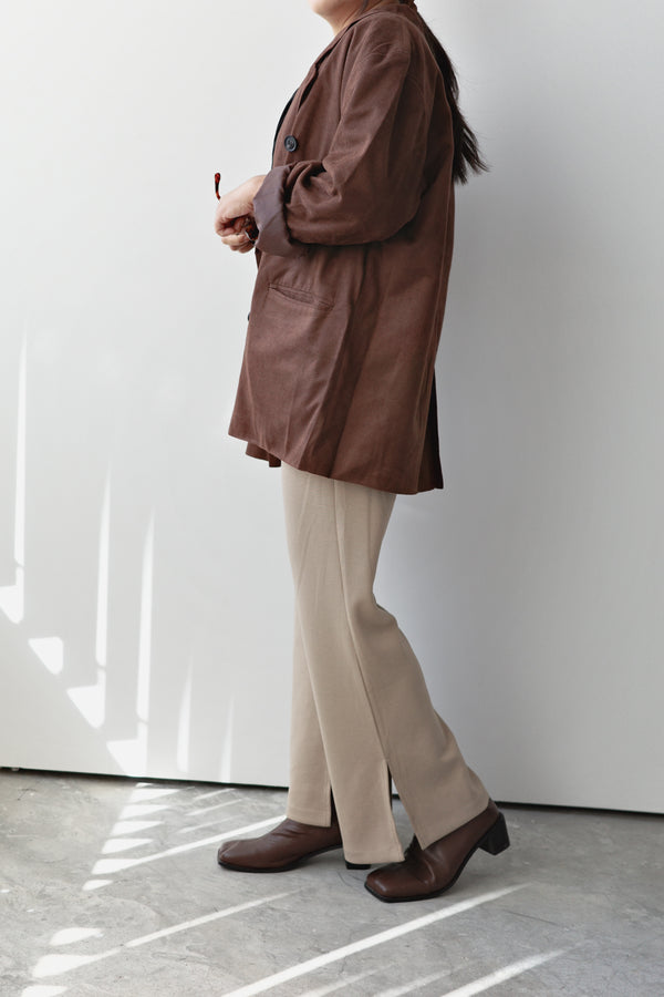 Suede slim-fit jacket