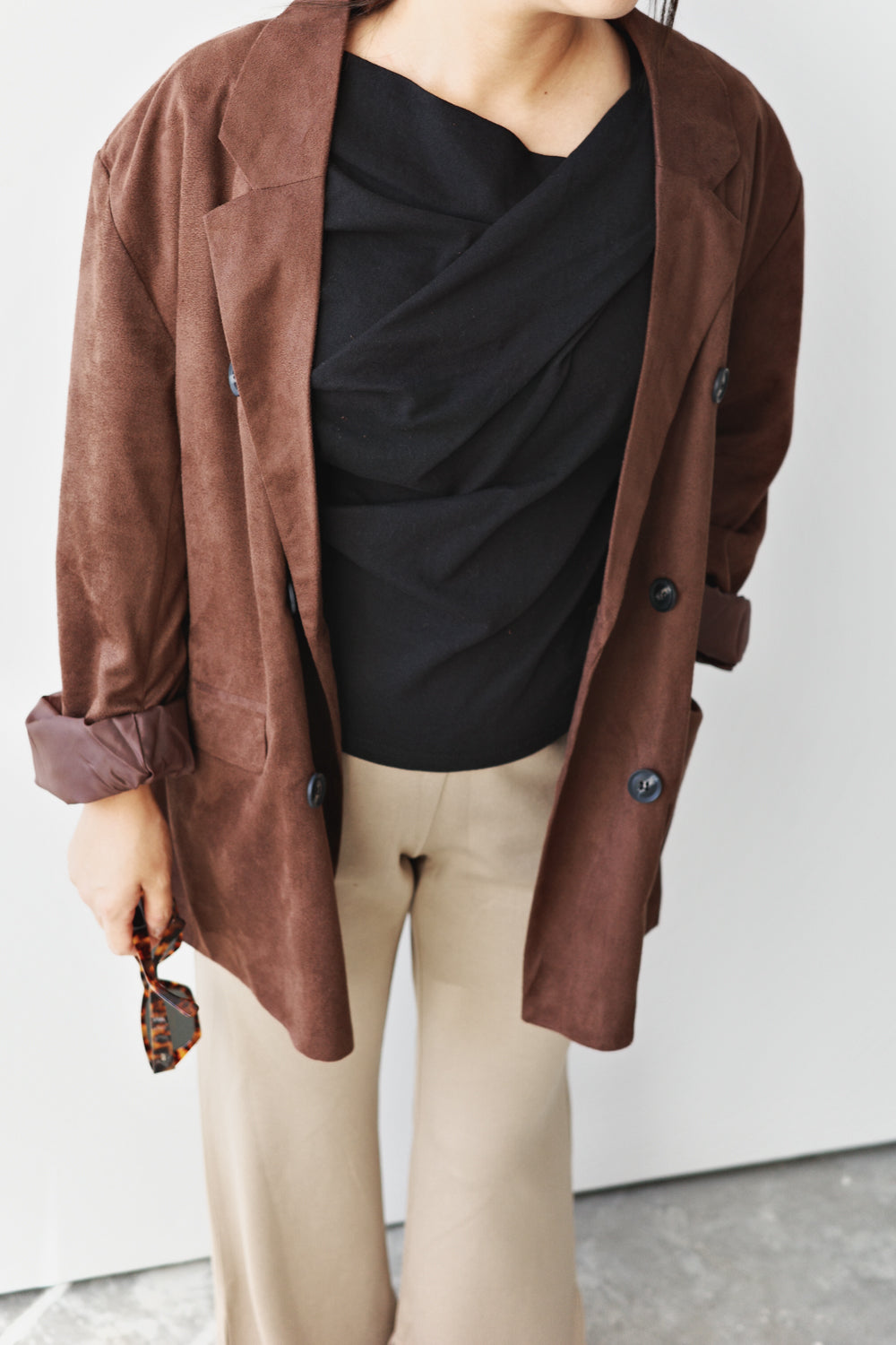 Suede slim-fit jacket