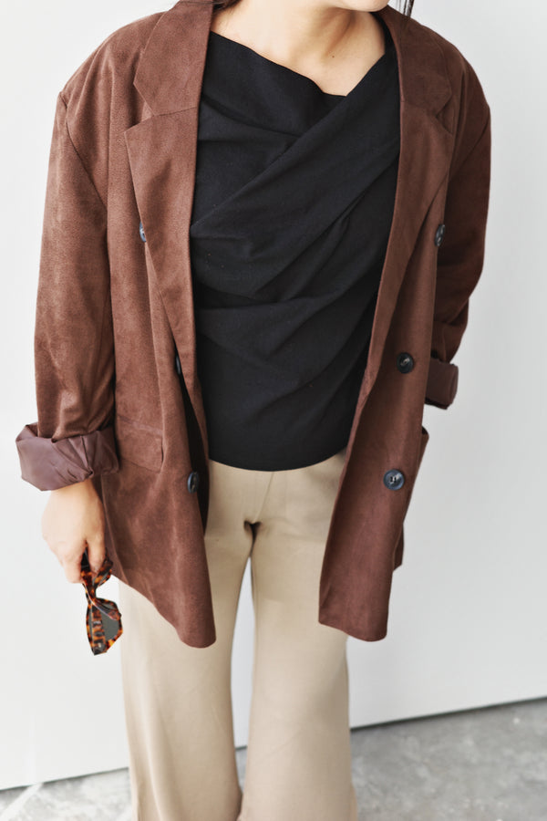 Suede slim-fit jacket