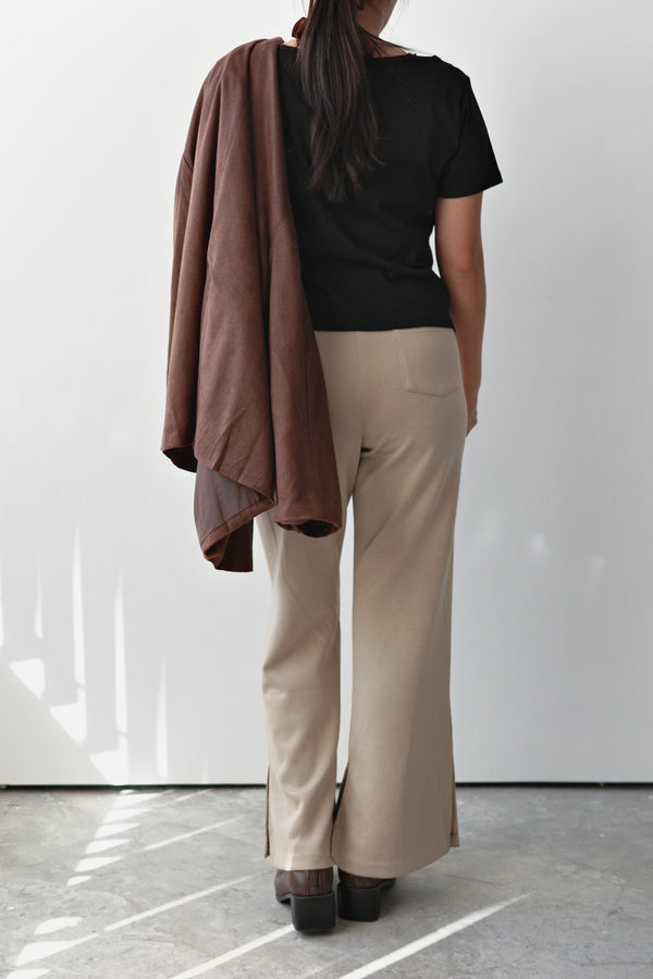 Cotton jersey off-the-shoulder T-shirt