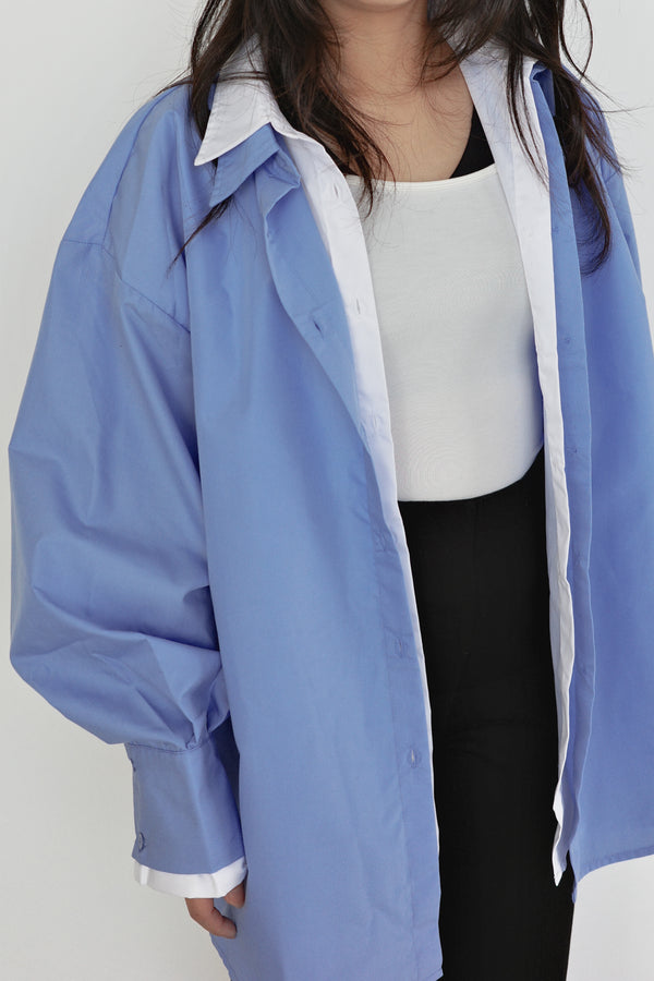 Wide-colored layered shirt