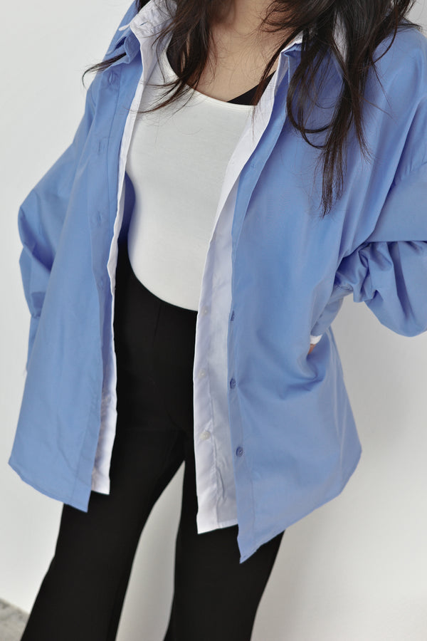 Wide-colored layered shirt