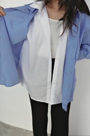 Wide-colored layered shirt