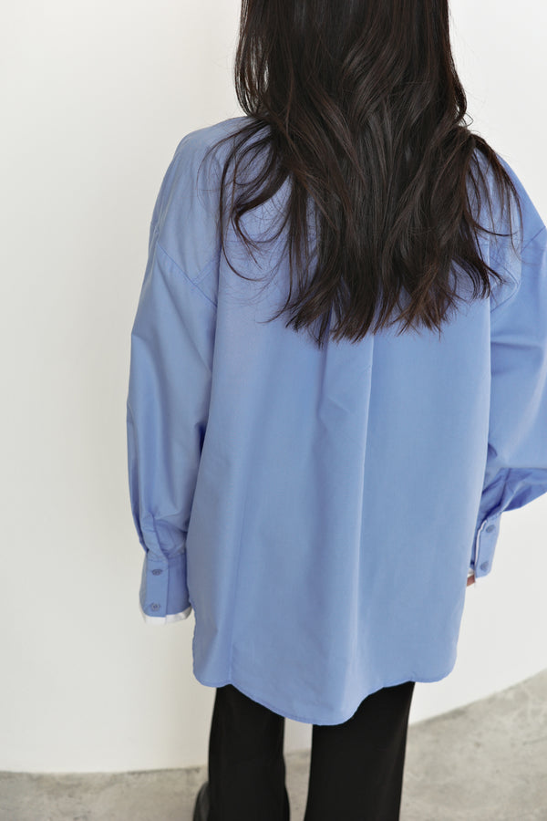 Wide-colored layered shirt