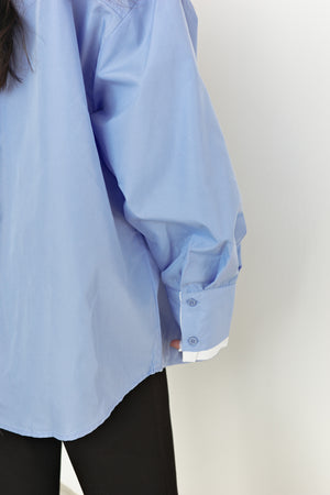 Wide-colored layered shirt