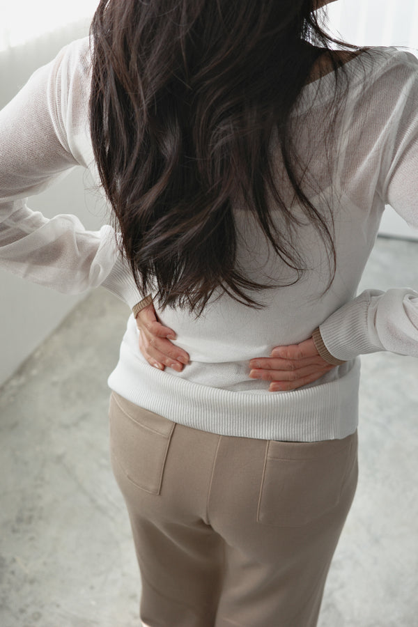 Linen textured see-through color matching cardigan