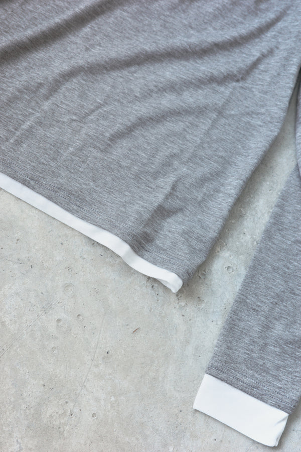 Contrast Henley Neck Pullover