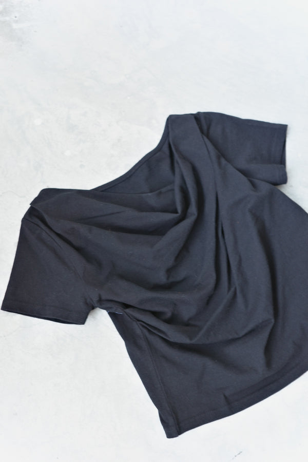 Cotton jersey off-the-shoulder T-shirt