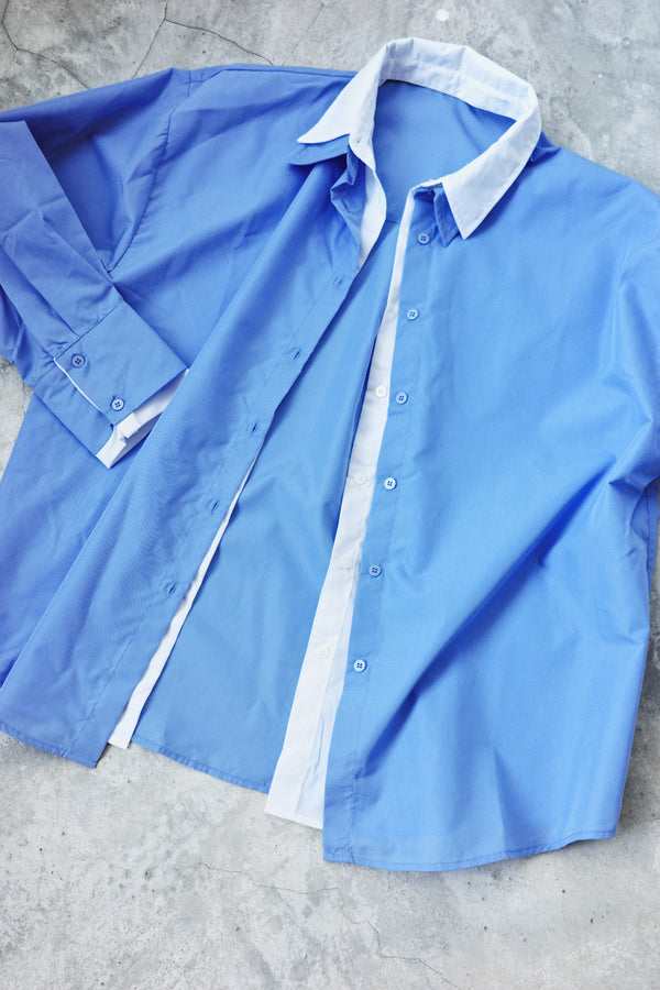 Wide-colored layered shirt