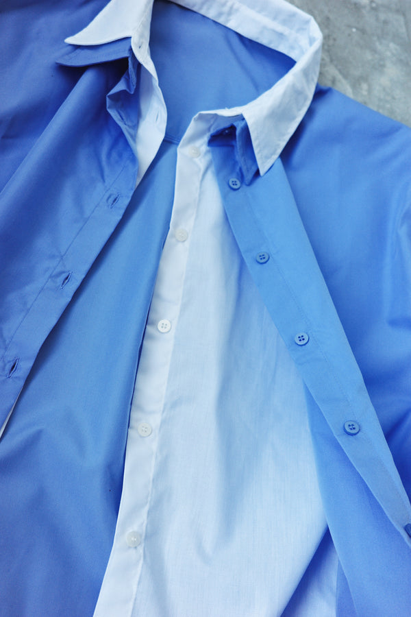 Wide-colored layered shirt