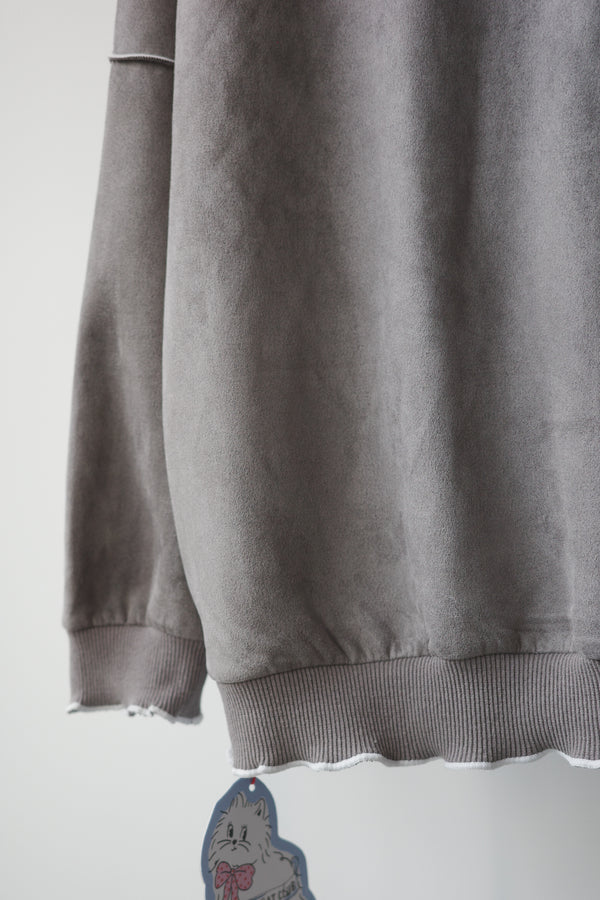 Retro cat-print heart-shaped sweatshirt jacket