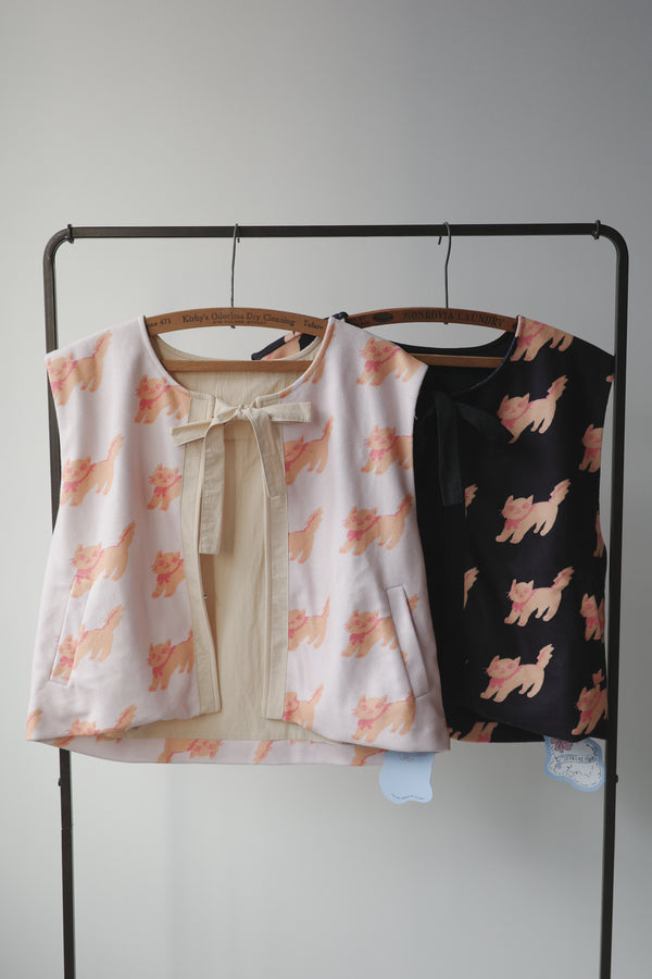 Nordic orange cat knotted plush vest