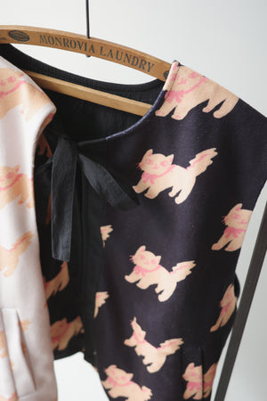 Nordic orange cat knotted plush vest