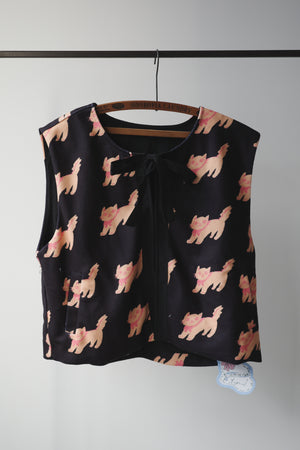 Nordic orange cat knotted plush vest