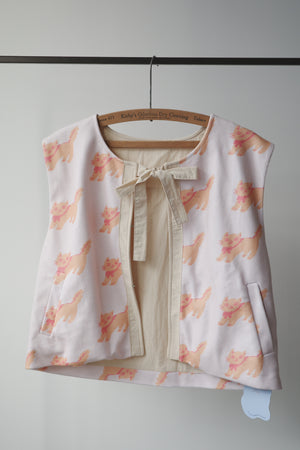 Nordic orange cat knotted plush vest