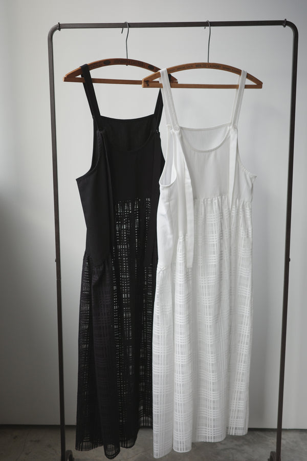 Spaghetti strap plaid tulle skirt