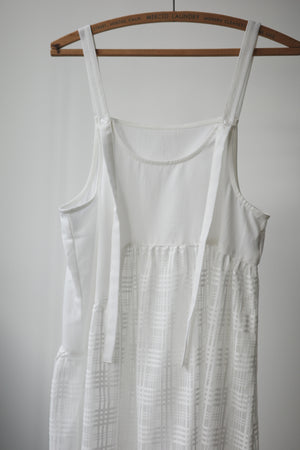 Spaghetti strap plaid tulle skirt