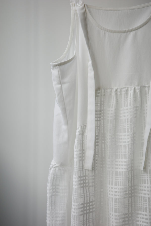 Spaghetti strap plaid tulle skirt