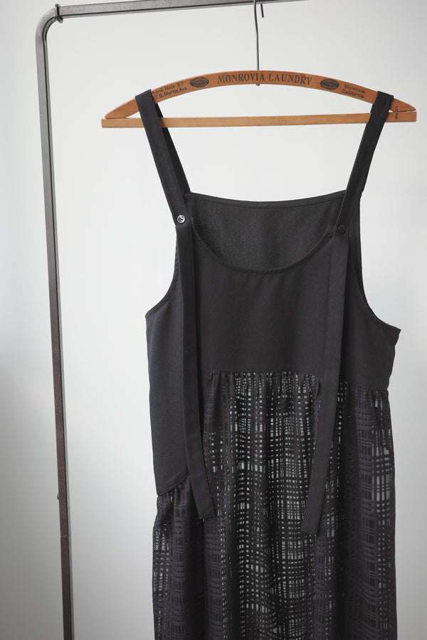 Spaghetti strap plaid tulle skirt