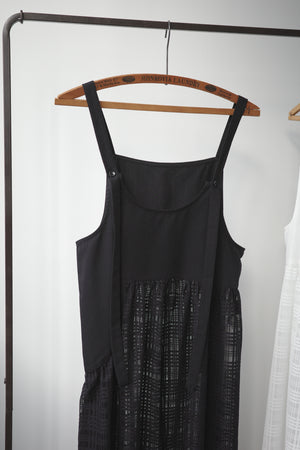 Spaghetti strap plaid tulle skirt