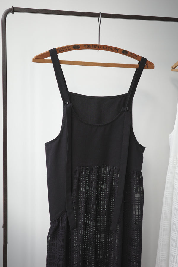 Spaghetti strap plaid tulle skirt